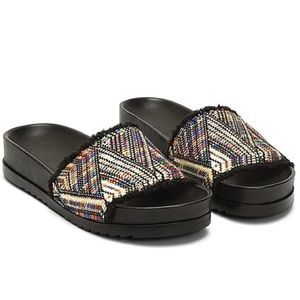 FRYE Black lilli fray slide sandals